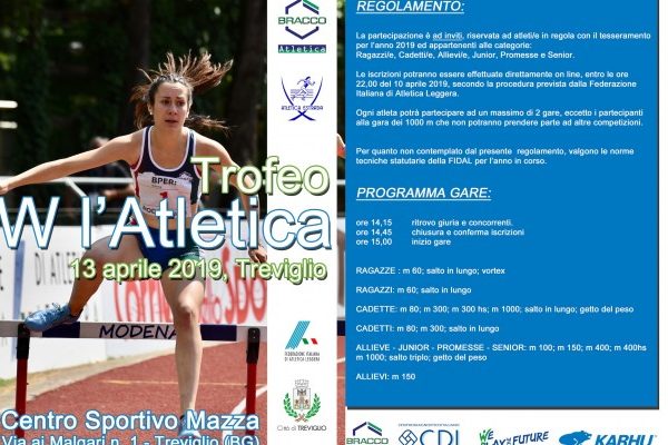 SABATO 13 APRILE: TROFEO W L’ATLETICA!