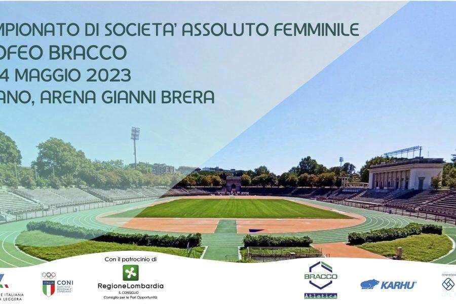 trofeo bracco 900x600 - CDS ASSOLUTO FEMMINILE TROFEO BRACCO - Milano, Arena Gianni Brera 13/14 maggio 2023